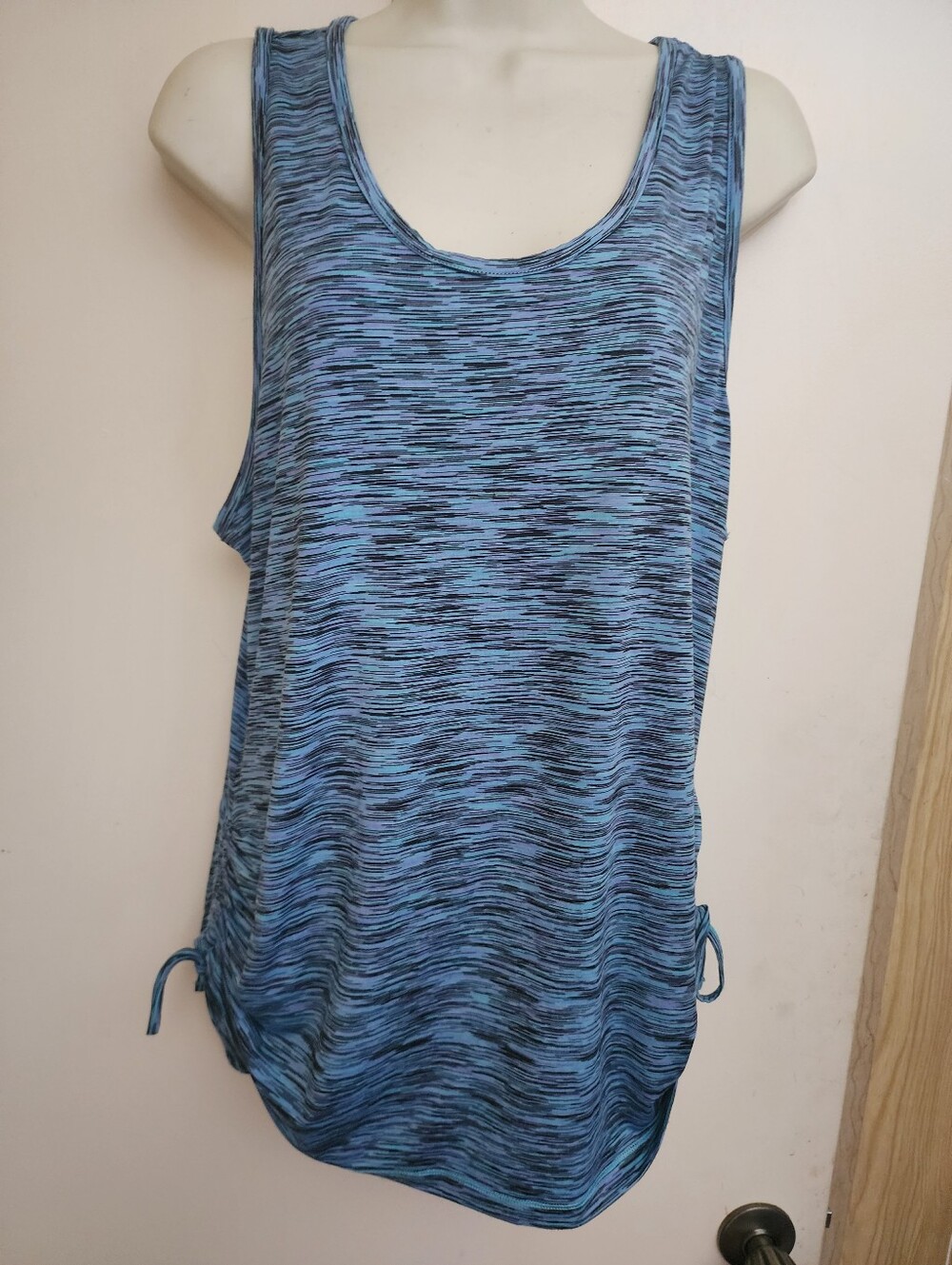 Blue Space-Dye Scoop Neck Tank Top Reel Legends Xl Keep It Cool
